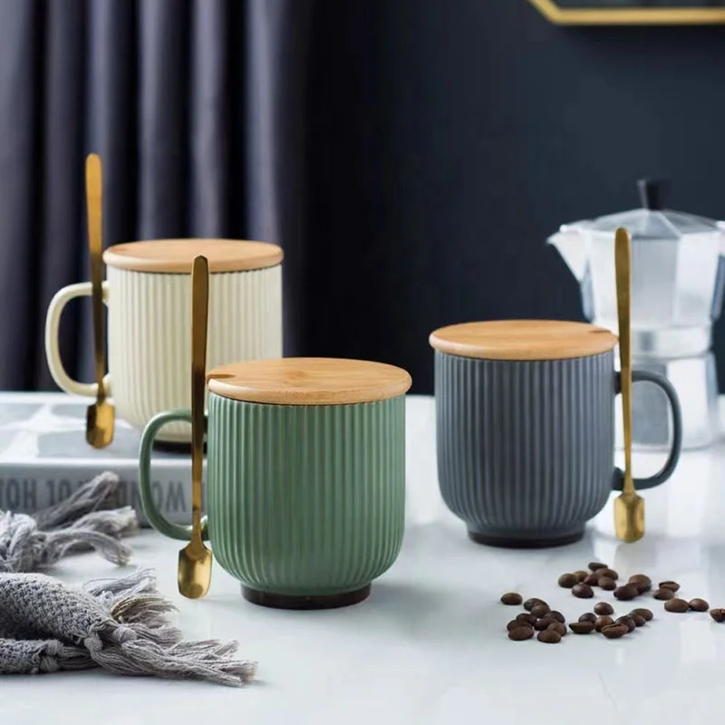 Groothandel Morden Ceramic Coffee Mug With Handle Multi-colored Custom Nordic Matte Mug Cup