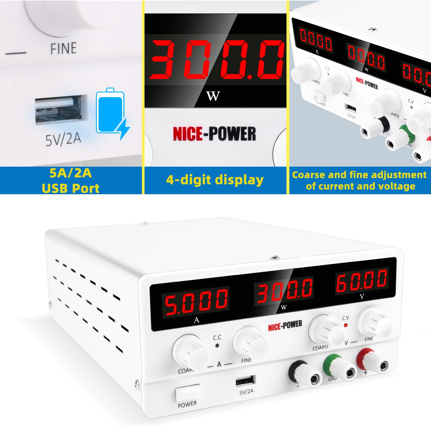 Nice-power Sps-h605 60v 5a Adjustable Laboratory Voltage Regulator ...