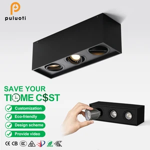 PULUOTI White/Black Round MR16 Aluminum Surface Mounted LED Spotlight Ceiling Light Surface Mounted Light Fixtures