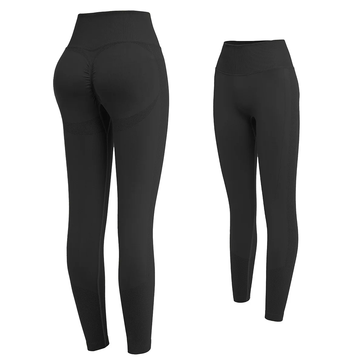 Women's Yoga Tights Solid Side Pocket Yoga Pants Peach Hip Sports Yoga Pants  Quick Dry Tight Sports Fitness Pants Seamless Leggings Sweatpants-Black_S :  : Fashion