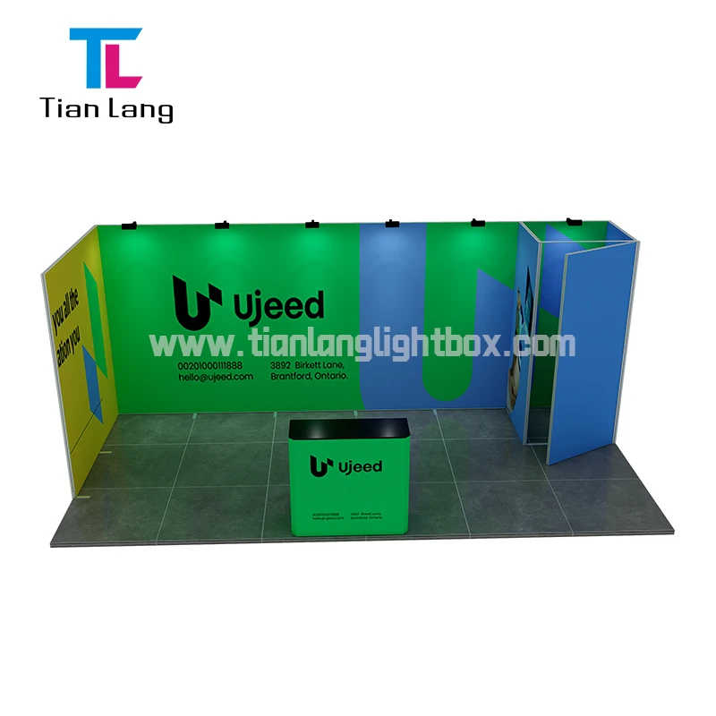 3x3 Modular Lightweight Folding aluminum portable expo  display backdrop modular aluminum 10x20 trade show booth portable supplier