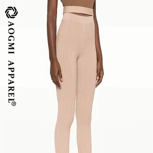 AOGMI Ladies High-Waisted Flare Pants 100% Cotton Anti-Pilling Anti-Wrinkle Breathable Eco-Friendly Elastic Waist Casual Winter