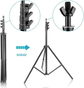 Neewer 8.5x10feet/2.6x3meters Background Stand Support System with 10x20ft/3x6M Backdrop (White,Black,Green) and Carry Bag for detail image