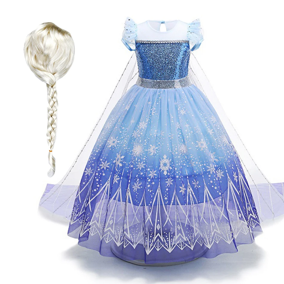 Elsa Party Snowflake Vestidos Children 