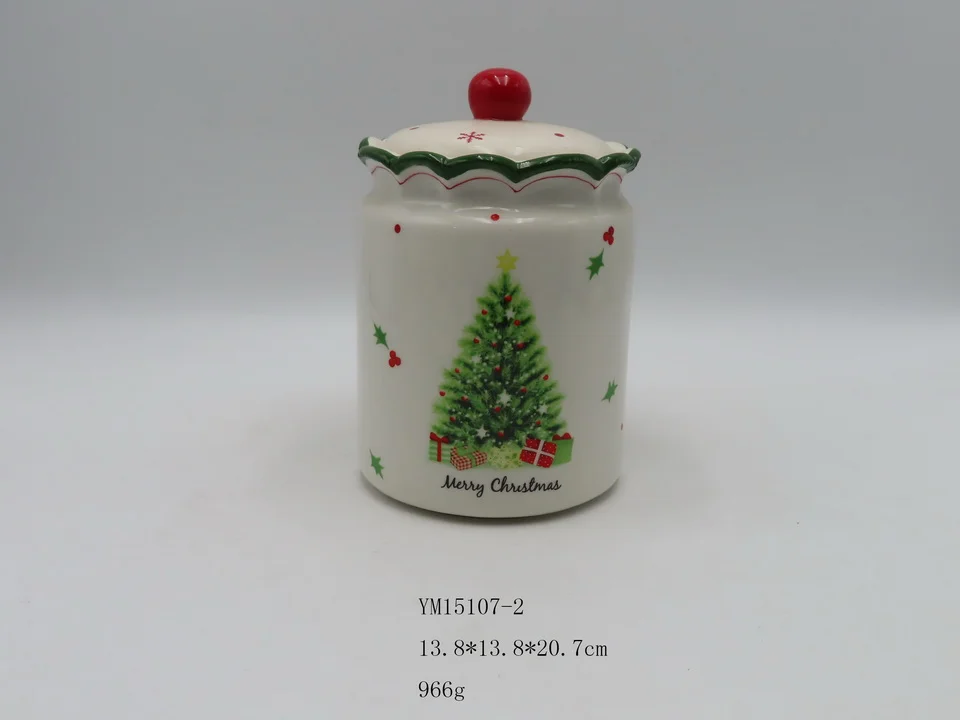 Ceramic Santa Claus Snowman Christmas tree Canister