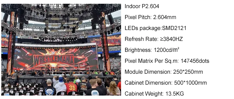 P3.9 P3.91 500x500mm Indoor Led Display Panel Die Cast Aluminum
