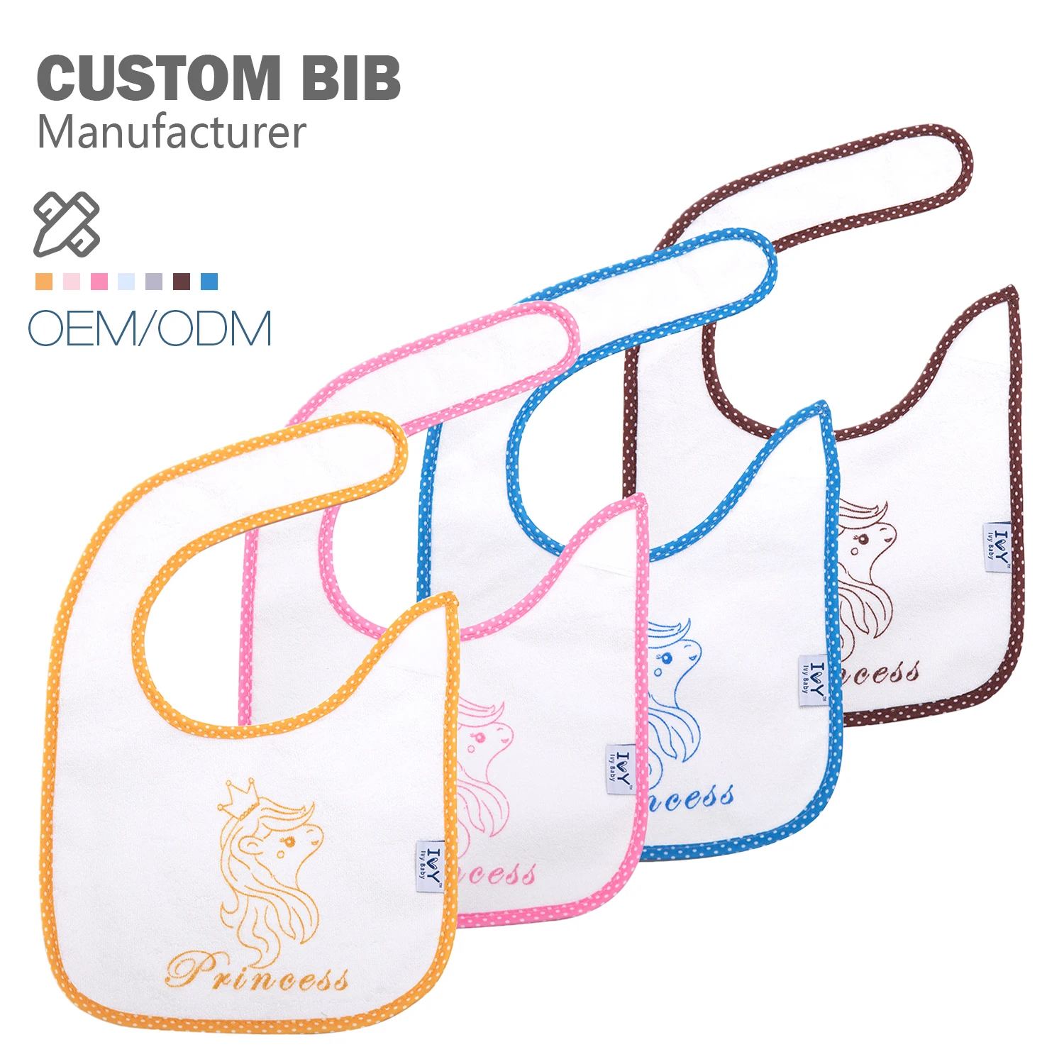 Bavoir en tissu éponge de coton avec dos laminé Bavoir pour bébé super léger, imperméable, lavable, bavoirs Carter pour bébé