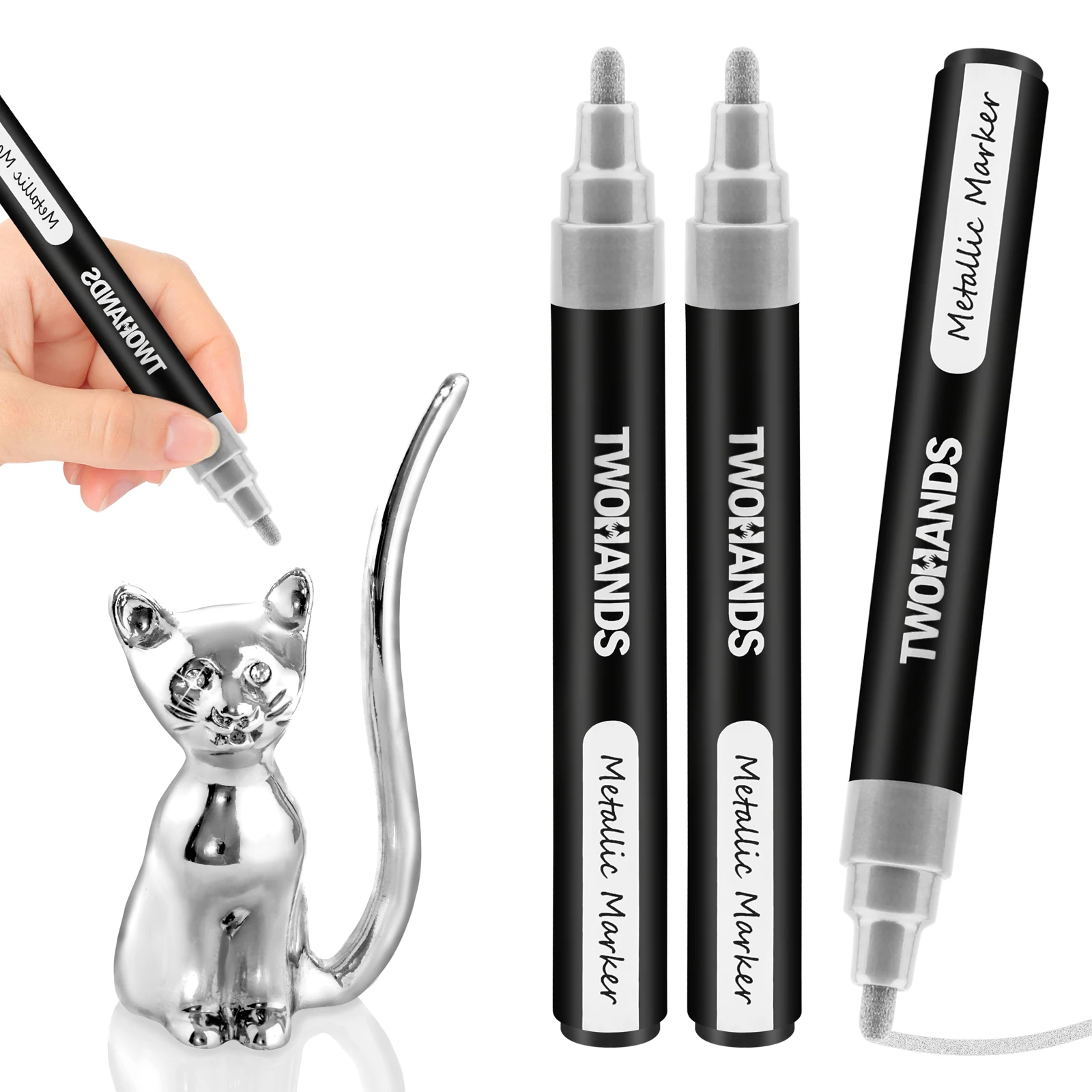 Заводская поставка 3 мм наконечник водонепроницаемый серебряный металлический маркер ручка для рисования карточек