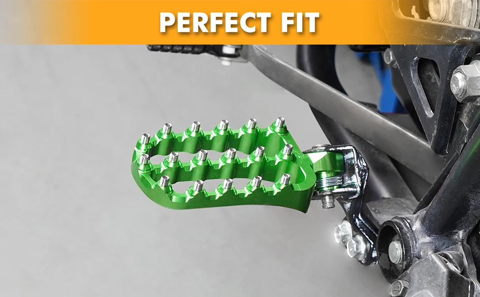 Nicecnc Aluminum Larger Footrest Footpeg Foot Pegs For Kawasaki Klr650