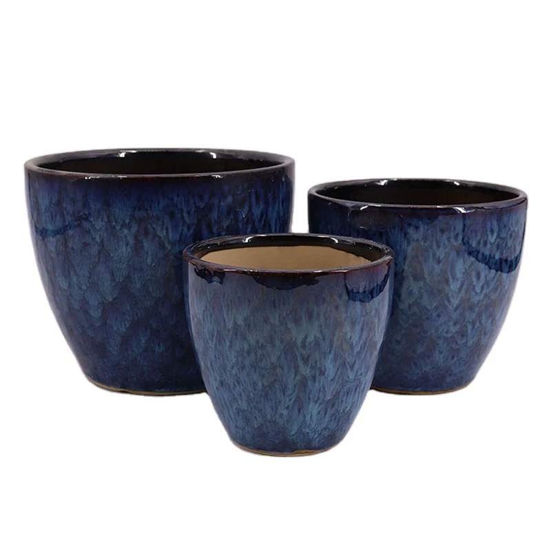 Wholesale White Porcelain Ceramic Flower Pots Set Planters Indoor