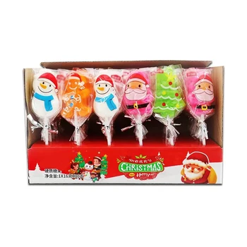 cartoon lollipop Christmas candy hard candy halal sugar factory price fruity sweets
