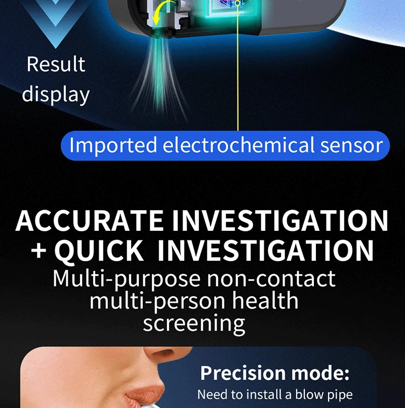 D1000 Professional Digital Breath Alcohol Tester with Electrochemical Sensor OLED Display High Accuracy