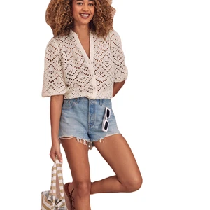 White Cap Sleeve Long Sleeve Women's Blouses and Shirts