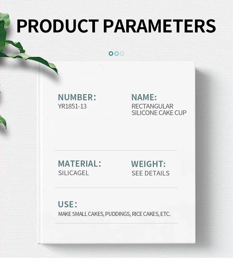 Reusable Rectangle Shape Silicone Baking Cups Standard Colorful Silicone Cake Mold for Tools details