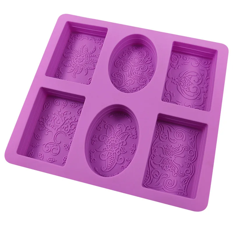 Lace Pattern Silicone Cake Rice Candle Ice Cream Maker Rectangular Oval and Soap Mold DIY Soap Mold supplier