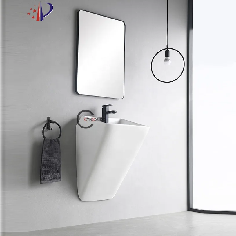 New Products 2025 Multifunctional White Rectangle Bathroom Countertop Ceramic Table Top Sink Bathroom Hand Wash Wall Hung Basin
