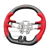 Carbon Perforated leather red stitching red top stripe