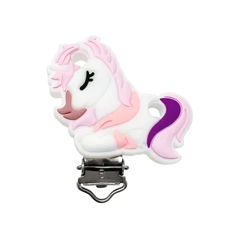 Silicone Pacifier Clip Unicorn Pacifier Clip Baby Teething Toys Silicone Animal Accessories