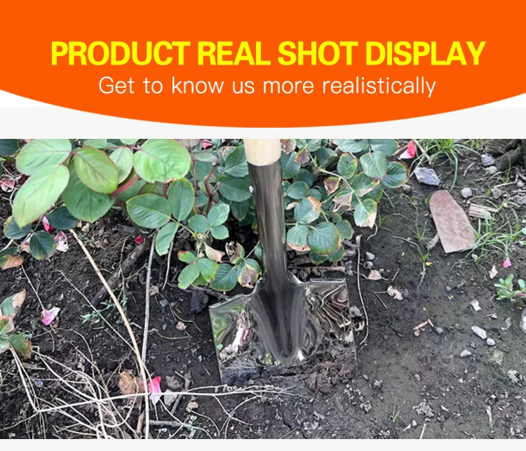 product oemodm  small stainless steel shovel spade with  handle for garden and farm-5