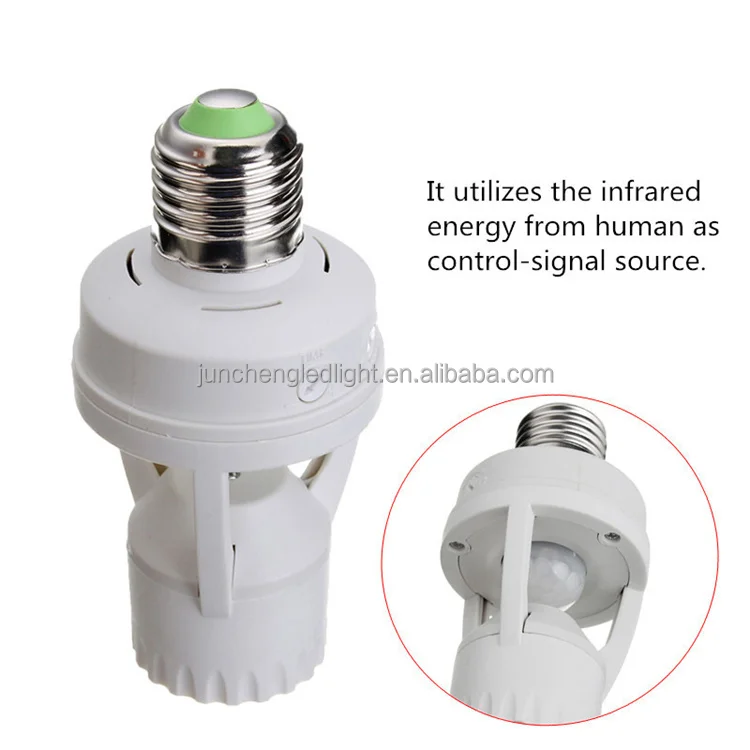 Led Light Lamp Bulb Holder Socket With 360 Infrared Pir Motion Sensor Lamp Holder E27