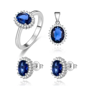 POLIVA Luxury 925 Sterling Silver Jewelry Sets for Women Crystals Gemstone Parties Weddings Engagements Anniversaries Gifts