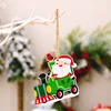 Colorful Santa wooden pendant