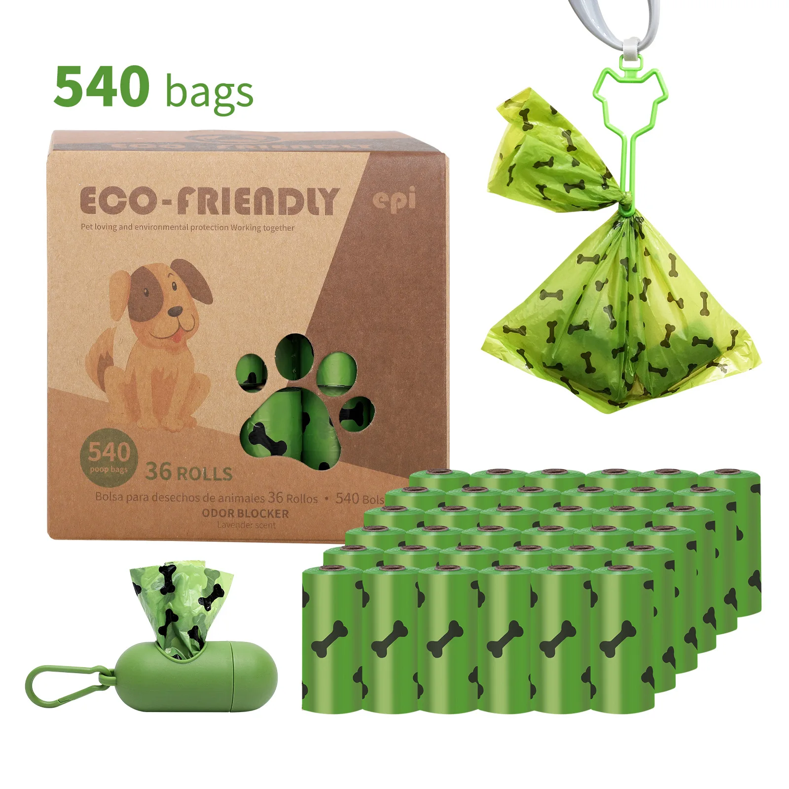 Custom Printed Pet Poop Bio Degradable Corn Starch Compost Waste Bags