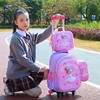 Set zaino con trolley rosa