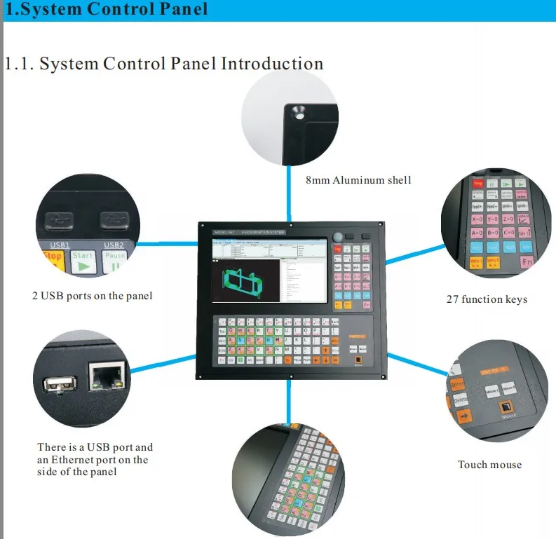 Mach3 6 Axis System Kit  MACH3 Cnc Control System Panel S6T with WHB04B MPG Controller Mach3 Controller Board for CNC Engraving