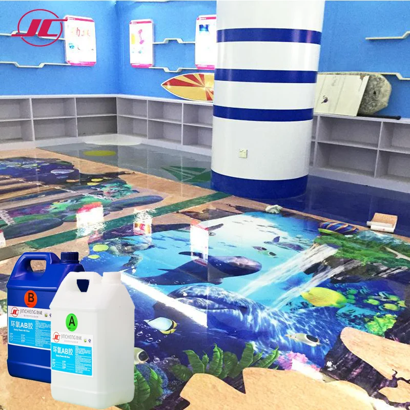 Buy Liquid Glass Epoxy Resin And Hardener For Epoxy 3d Floor Sticker And  Floor Epoxy Paints from Huizhou Jincheng Composite Materials Co., Ltd.,  China