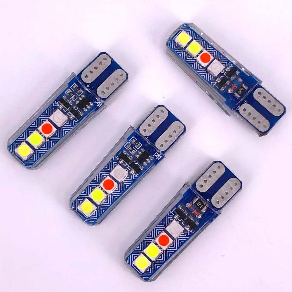 Customization T10 3030 RGB W5W LED Bulb 8SMD 194 168 Car  Flash Strobe Lamp Reading Wedge Light Clearance Lights