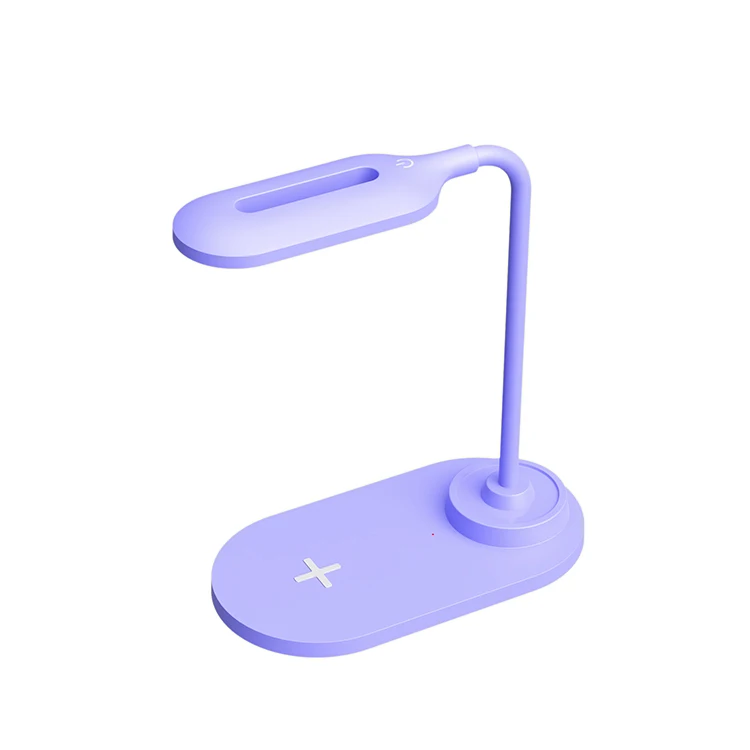 HT-12 Color LED Desk Lamp Built-in 15W Wireless Charger for Students Table Lamp Creative New Product