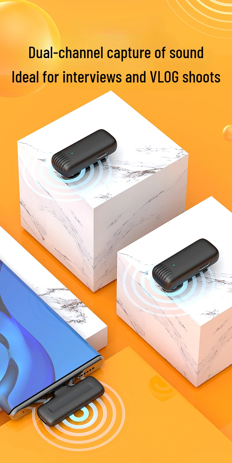 Snziyag J11 Wireless Lavalier Microphone Compatiblefor Lavalier