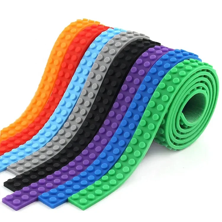 YLX Factory Wholesale Multiple colors Educational Toy Silicone Building Block Tape Adhesive For Brick Tape with Sticker