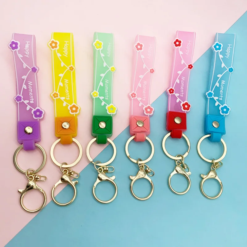 2024 Creative Transparent PVC Wrist Band Keychain for Women