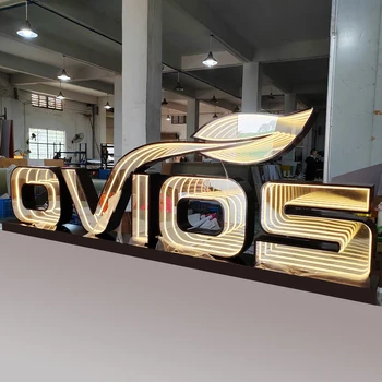 Custom LED Neon 3d Infinity Mirror Acrylic Light Box Outdoor Hang Marquee Letters Sign Design Effect Neon Sign Wall Decoration