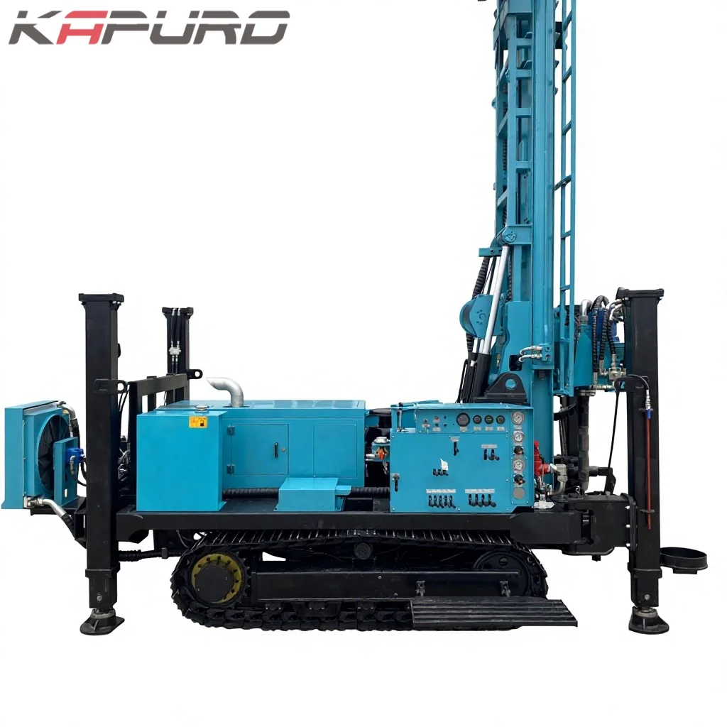High Torque KP-600 Borehole Hydraulic Drilling Rig for Mining and Industrial Water Well Construction