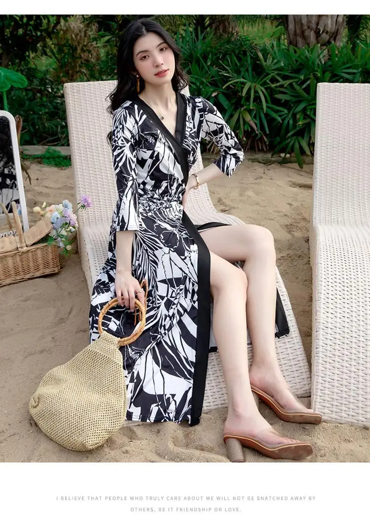 Love Sun - Vestido largo tipo kimono para Mujer