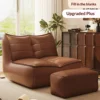 Brown sofa+footrest