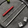 silver straw + red cover