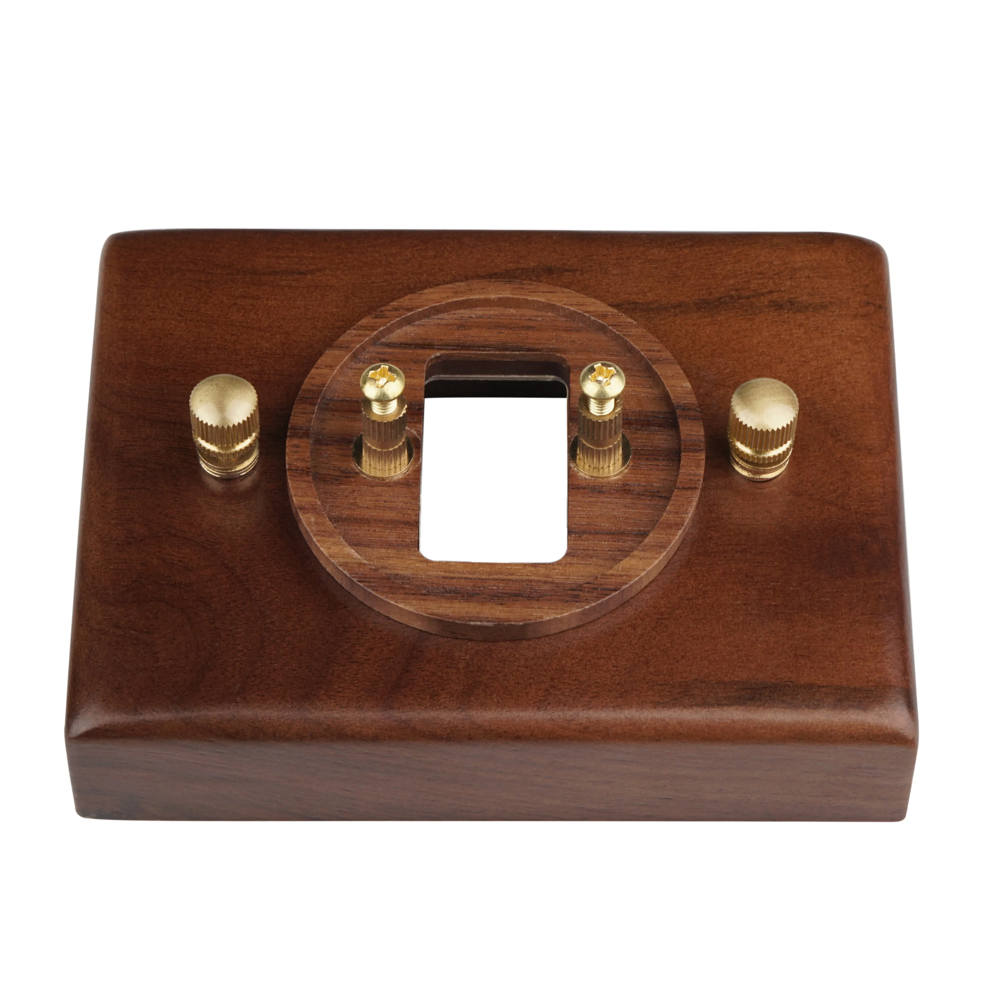 Surface Mounted Dark Walnut Wood One Gang Two Way Metal Retro Brass ...