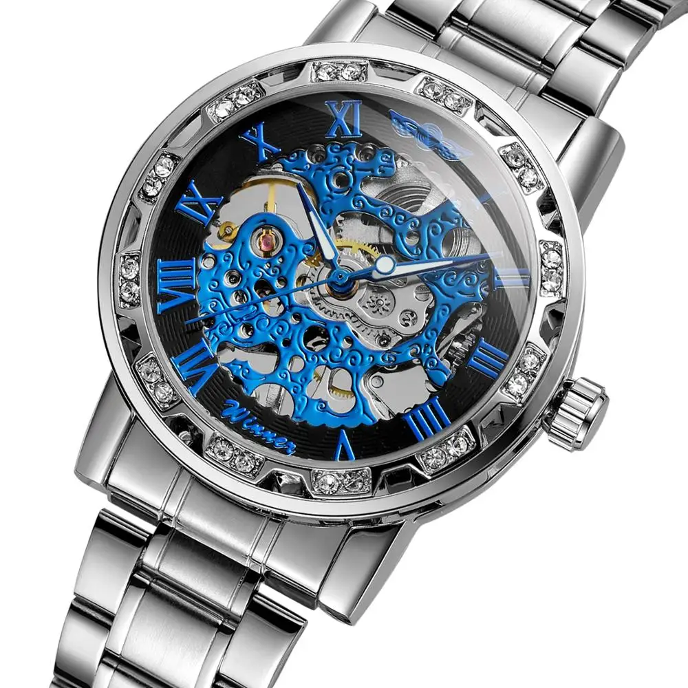 
Новинка 2020, мужские часы T-winner, механические наручные часы с ремешком из нержавеющей стали и логотипом на заказ 
