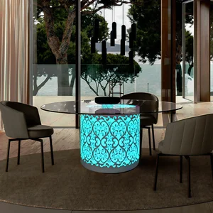 Waterproof Acrylic and Metal Led Lighting Dining Table Super Bright Durable Led Table for Restaurant