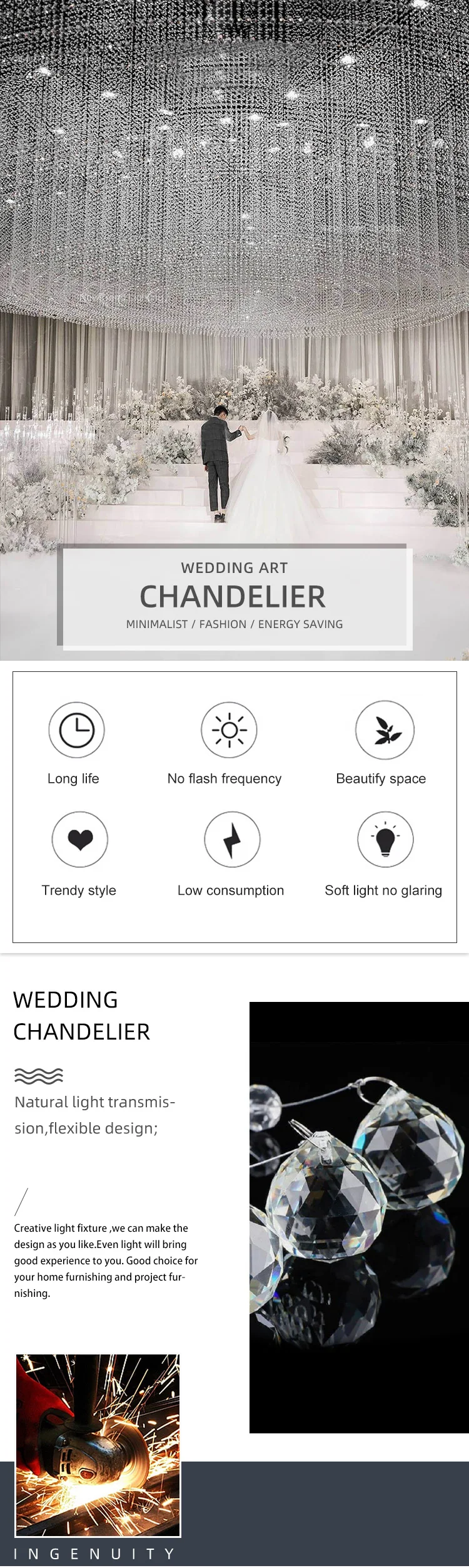 cpl 189 luxury design indoor decoration wedding hall hotel lobby villa custom modern led chandelier-0