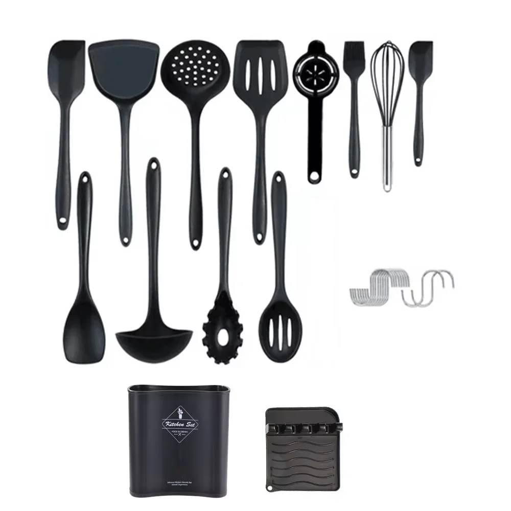 Silicone Cooking Utensils Set Heat Resistant Kitchen Utensils Turner Spatula Spoon Brush Whisk Kitchen Utensil