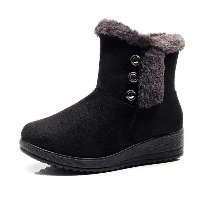 Botas De Algodón Para Mujer De Mediana Edad,Botas De Nieve Planas De Gran  Tamaño,Zapatos Para Mamá - Buy Venta Al Por Mayor De Zapatos Impermeables  Para Mujer Botas Cortas Casuales De Moda