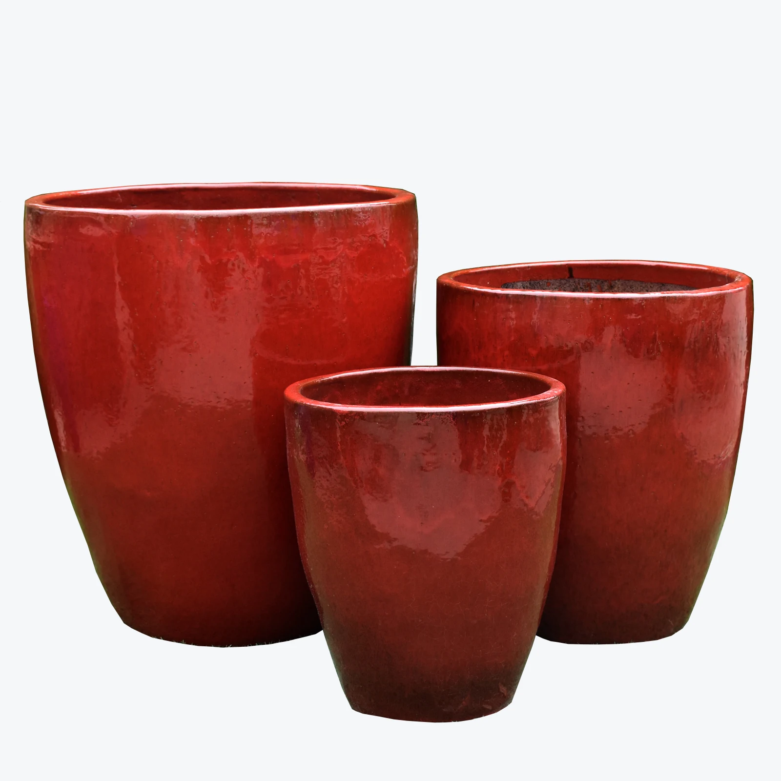 Handmade Glazed Ceramic Flower Pot Simple Style Decorative Garden Planter Medium Size for Indoor and Outdoor for Restaurants