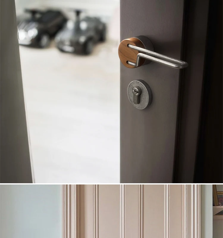 Gooki Lever Door Handle Stainless Steel Zinc Alloy And Black Walnut