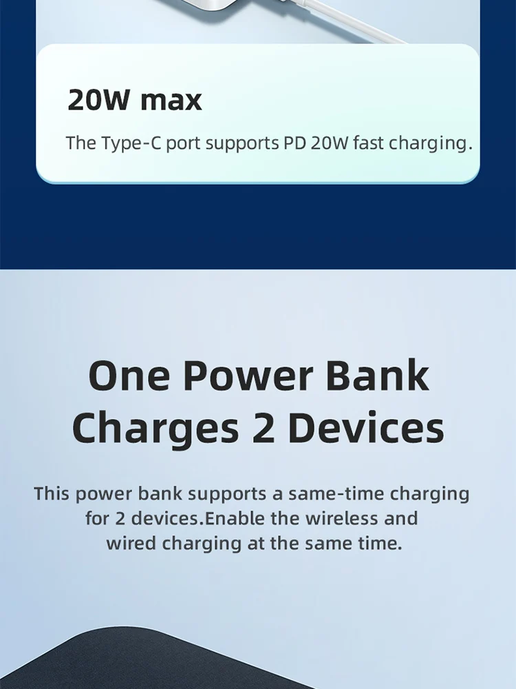 Remax 10000mah Portable Bank Power Powerbank Type C Output Fast ...