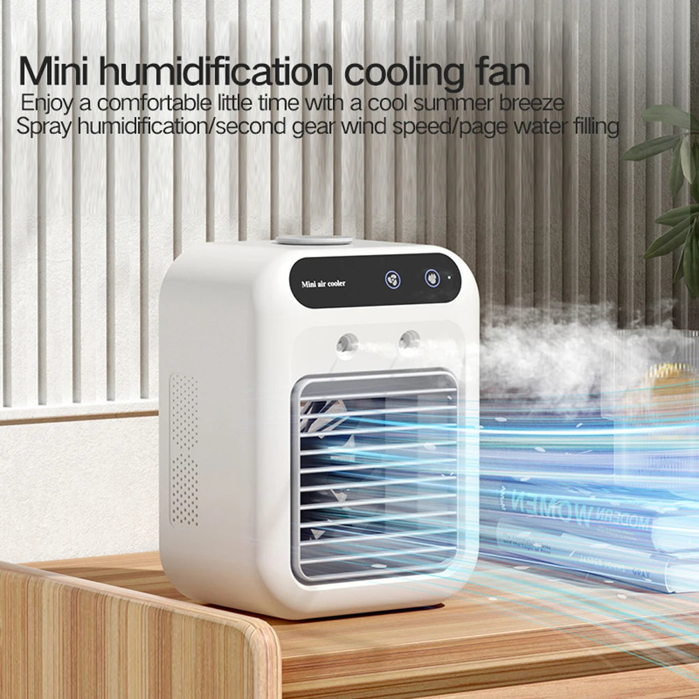 Best Selling Portable Mini Air Cooler White ABS 25 DC Wireless Rechargeable  Touch Screen Tabletop Air Conditioner Outdoor Hotels